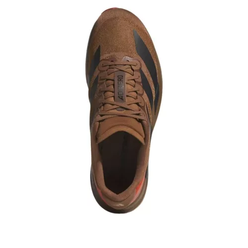 adidas Adizero Evo SL Pharrell Williams Humanrace Preloved Brown nízke bežecké tenisky hnedé — produktová fotografia na bielom pozadí, bočný pohľad