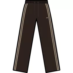 Adidas Crochet Track Pants Aurora Coffee Magic Beige nohavice béžové — produktová fotografia na bielom pozadí, bočný pohľad