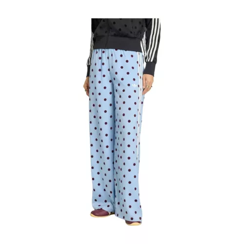 Adidas Satin Polka Dots TT Track Top Clear Sky unisex nohavice svetlomodré