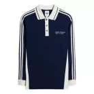 adidas Long Sleeved Polo Shirt Night Indigo unisex tričko tmavomodré