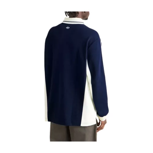 adidas Long Sleeved Polo Shirt Night Indigo unisex tričko tmavomodré