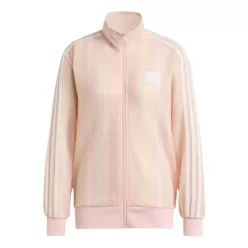 Adidas Originals Summer Glow Knitted Firebird Track Top Pink tepláková bunda ružová — produktová fotografia na bielom pozadí, bočný pohľad