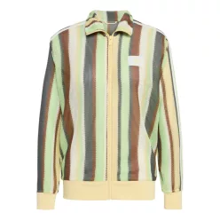 Adidas Originals Summer Glow Knitted Firebird Track Top Multicolor tepláková bunda žltá — produktová fotografia na bielom pozadí, bočný pohľad