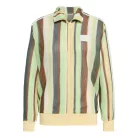 Adidas Originals Summer Glow Knitted Firebird Track Top Multicolor tepláková bunda žltá — produktová fotografia na bielom pozadí, bočný pohľad