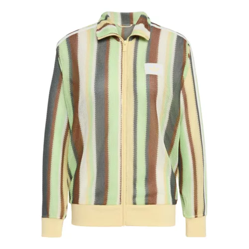 Adidas Originals Summer Glow Knitted Firebird Track Top Multicolor tepláková bunda žltá — produktová fotografia na bielom pozadí, bočný pohľad
