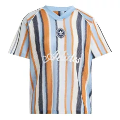 Adidas Originals Summer Glow Knitted Oversized Jersey Ash Blue dres modrý — produktová fotografia na bielom pozadí, bočný pohľad