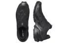 Salomon Speedcross 6 Black Phantom nízke trailové topánky čierne-lomené biele — produktová fotografia na bielom pozadí, bočný pohľad