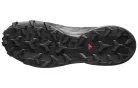 Salomon Speedcross 6 Black Phantom nízke trailové topánky čierne-lomené biele — produktová fotografia na bielom pozadí, bočný pohľad