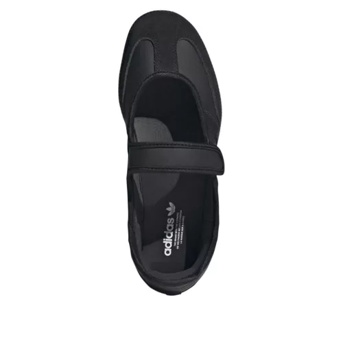 adidas Samba Jane Triple Black dámske nízke streetové tenisky čierne — produktová fotografia na bielom pozadí, bočný pohľad