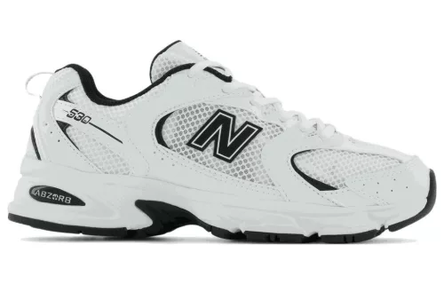 New Balance 530 White Black Details pánske nízke mestské tenisky biele čierne