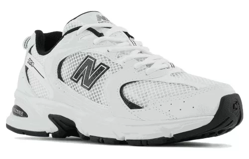 New Balance 530 White Black Details pánske nízke mestské tenisky biele čierne