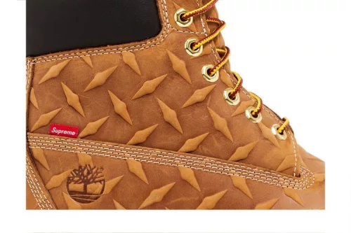 Supreme x Timberland 6 Inch Premium Waterproof Boot Embossed Diamond Plate Wheat pánske vysoké čižmy pšeničné