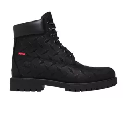  Supreme x Timberland 6 Inch Premium Waterproof Boot Embossed Diamond Plate Black pánske vysoké čižmy čierne