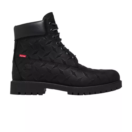 Supreme x Timberland 6 Inch Premium Waterproof Boot Embossed Diamond Plate Black pánske vysoké čižmy čierne