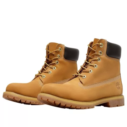 Timberland 6 Inch Lace Up Premium WP Boot 'Wheat' dámske členkové topánky — produktová fotografia na bielom pozadí, bočný pohľad
