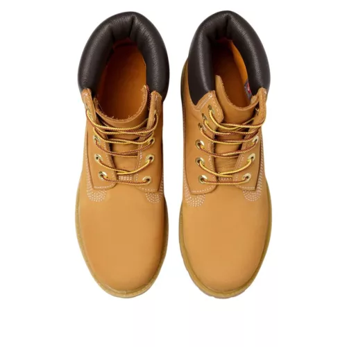 Timberland 6 Inch Lace Up Premium WP Boot 'Wheat' dámske členkové topánky — produktová fotografia na bielom pozadí, bočný pohľad