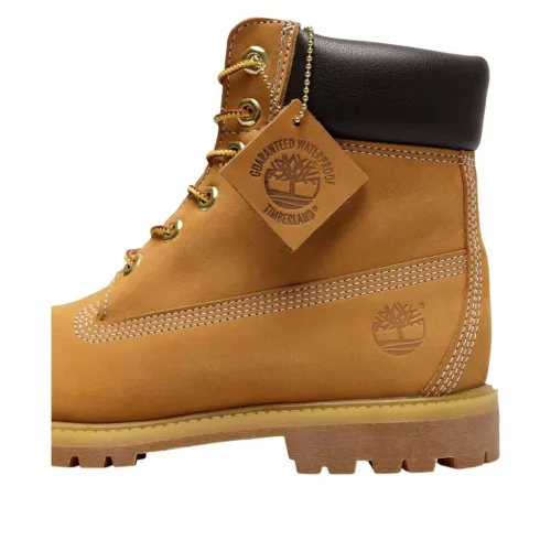 Timberland 6 Inch Lace Up Premium WP Boot 'Wheat' dámske členkové topánky — produktová fotografia na bielom pozadí, bočný pohľad