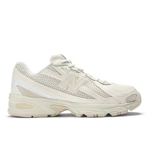 New Balance 740v2 Bisque Angora nízke streetové tenisky — produktová fotografia na bielom pozadí, bočný pohľad
