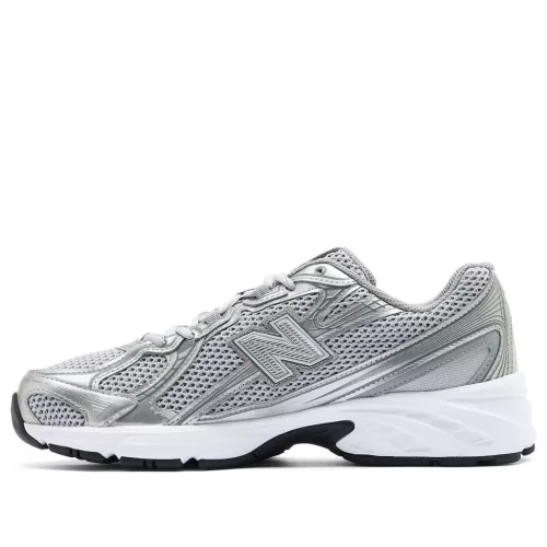 New Balance 740v2 Silver Castlerock nízke streetové tenisky sivé-strieborné — produktová fotografia na bielom pozadí, bočný pohľad